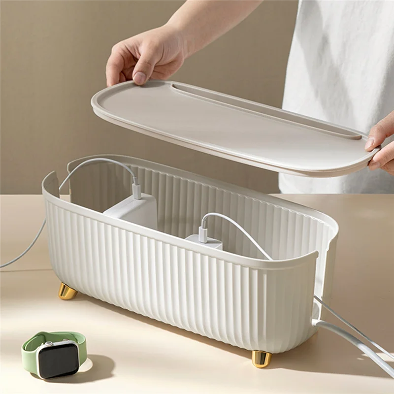 PZHI-Cable Management Cord Organizer Insulated Cable Storage Box For TV Computer Laptop Power Strips Fashionable Box
