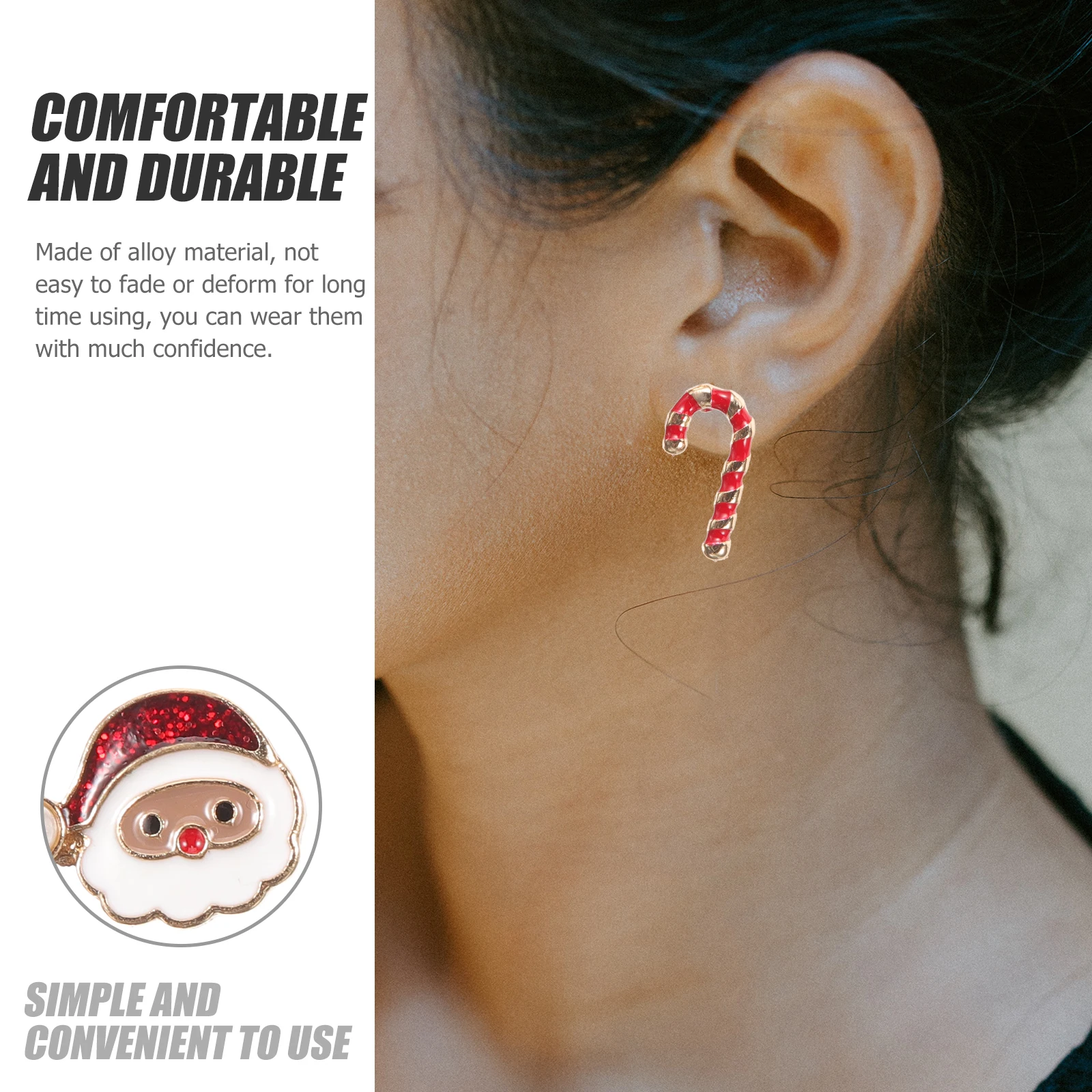

Christmas Earrings Set For Women Girls Alloy Festive Dangle Ear Decorations Trendy Drop Jewelry Gift Festival Accessories