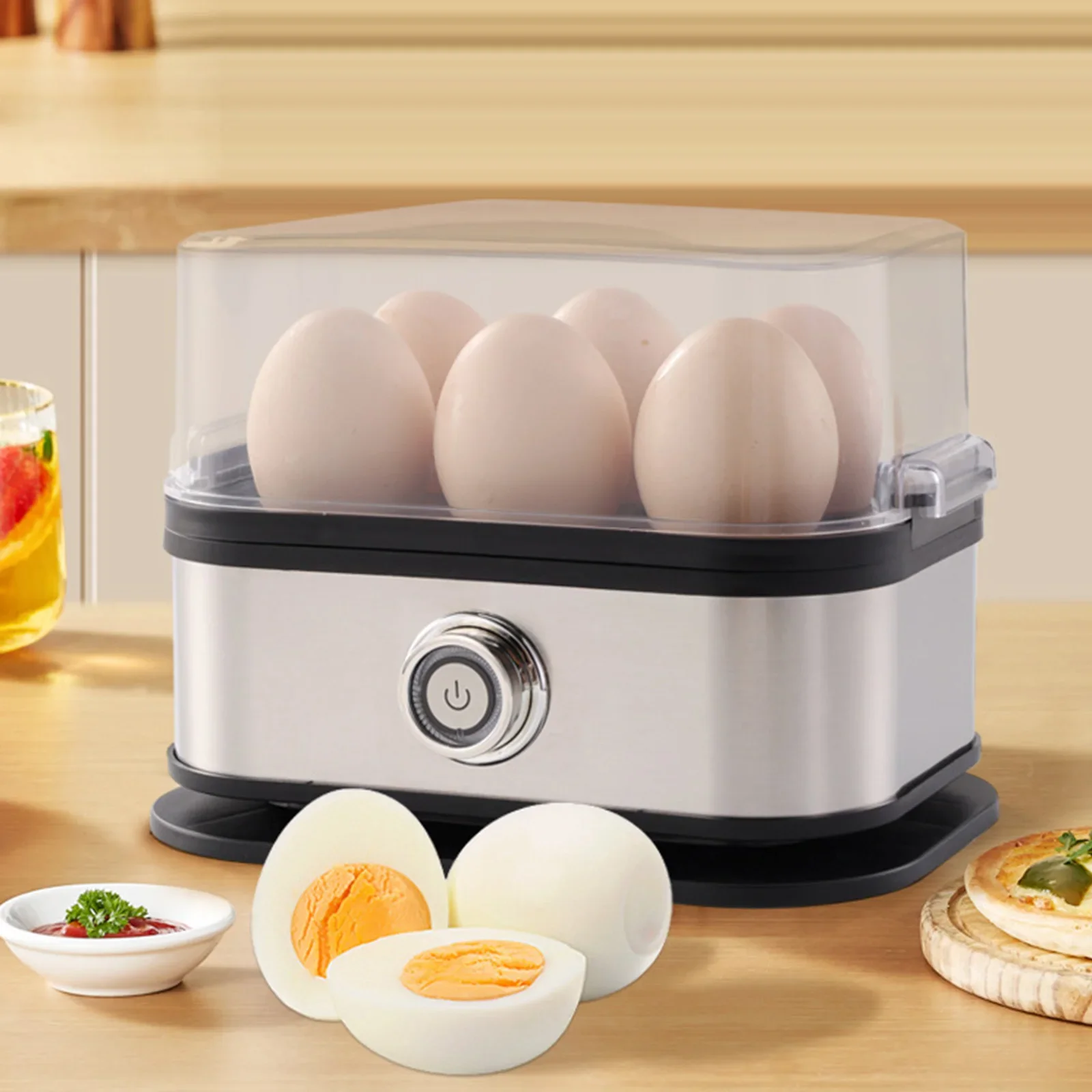 

For Hard Boiled Eggs Vegetable Steamer with Auto Shut-Off Food Steamer 6-Egg Capacity Egg Poacher