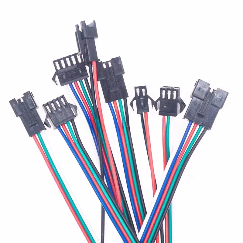 10Pcs SM2.54 Pitch 2P 3P 4P 5P 6P 8P 10P Male Female Plug Jack JST Wire Connector 26AWG Battery Charge Cable Adapter