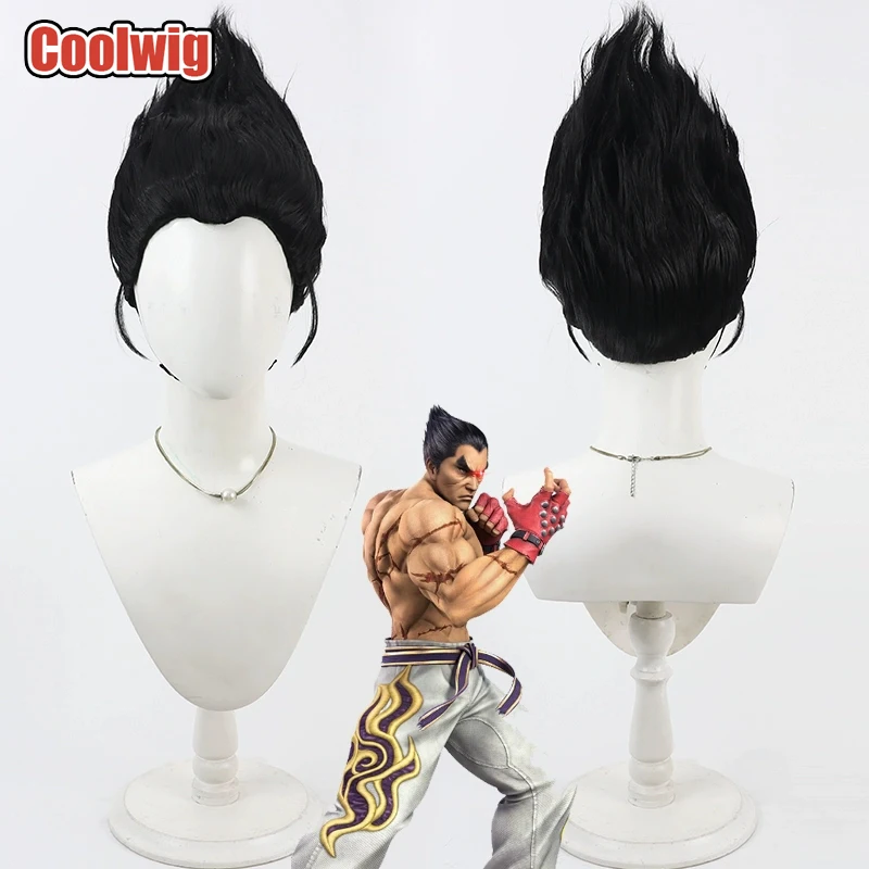 Coolwig Synthetic Hair Bandai Namco Cosplay Wigs Tekken 8 Bandai Namco Halloween Short Straight Black Men Wig Heat Resistant