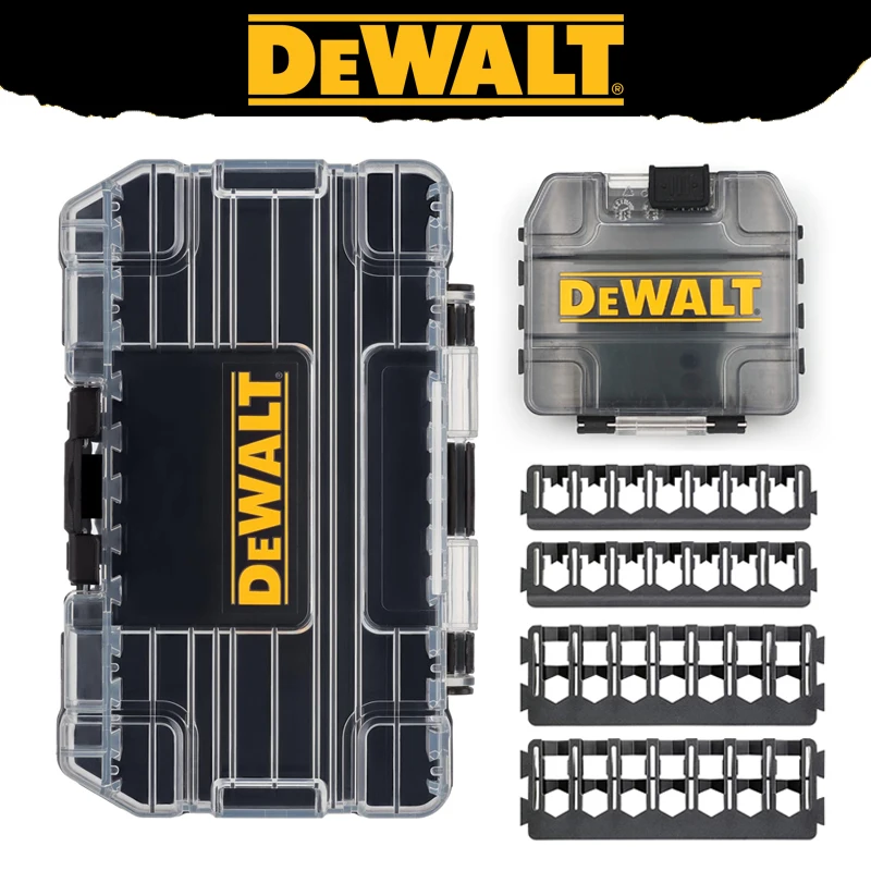 DEWALT Original TSTAK Black Small/Medium Tool Accessories Storage Box Set Plastic Rugged Portable ToolBox