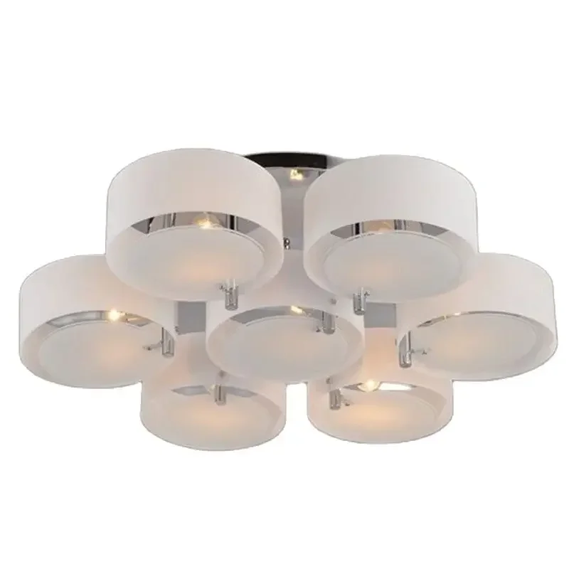 Fashion Acrylic Glass E27/E26 Ceiling Light Modern Brief Living Room Light Bedroom Lamp Restaurant Kitchen Lamps Round Lamp