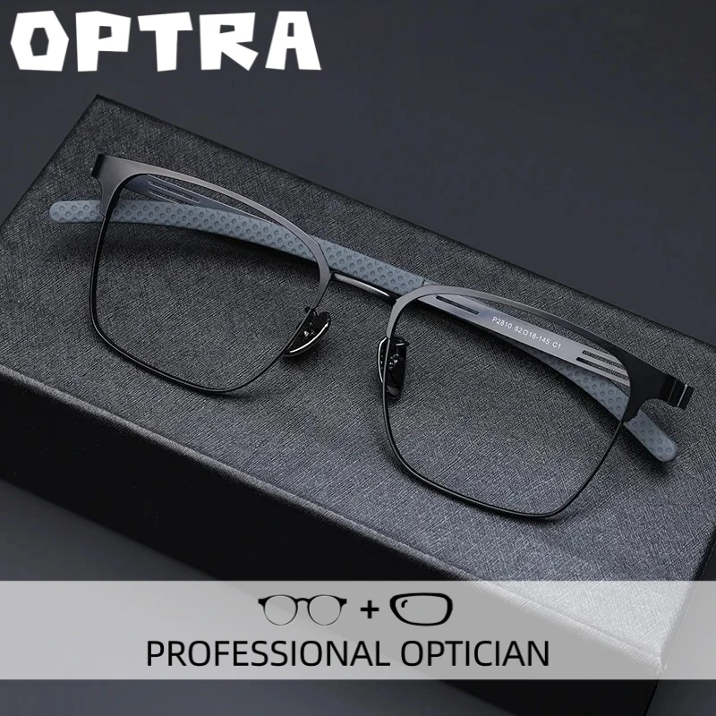 

OPTRA Ultralight Titanium Reading Glasses Men High Quality Anti Blue Light Eyeglasses Customized Prescription Optical Eyewear