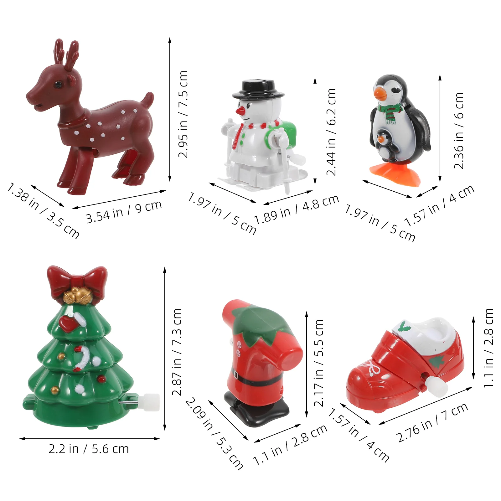 6 Pcs Clockwork Christmas Wind-up Toy Child Presents Stocking Stuffers Plastic Xmas Jump Toys Penguin Jumping