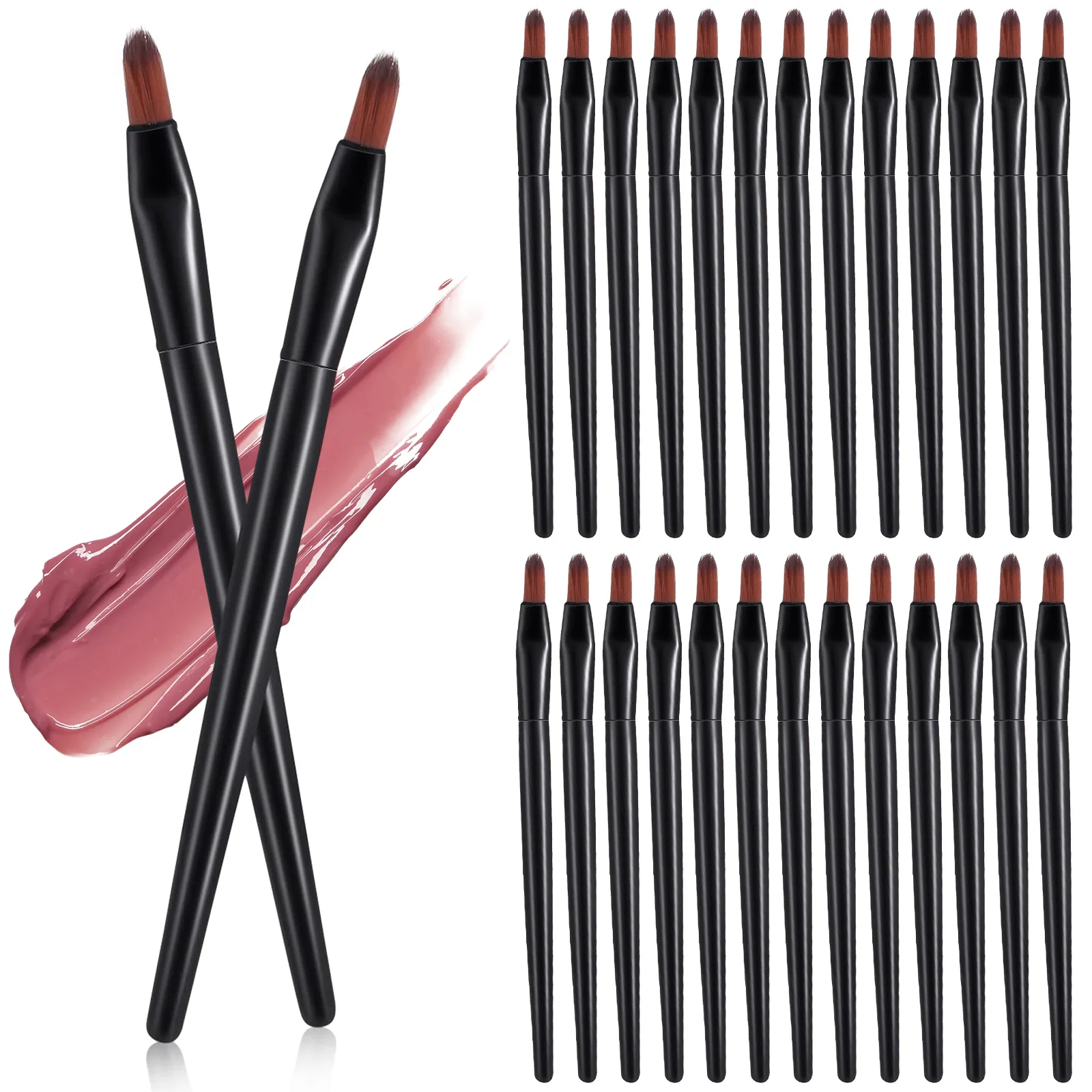 

100Pcs Disposable Mini Lip Brush Portable Lipstick Applicator Multi-Function Makeup Tool for Travel Beauty Lip Brush