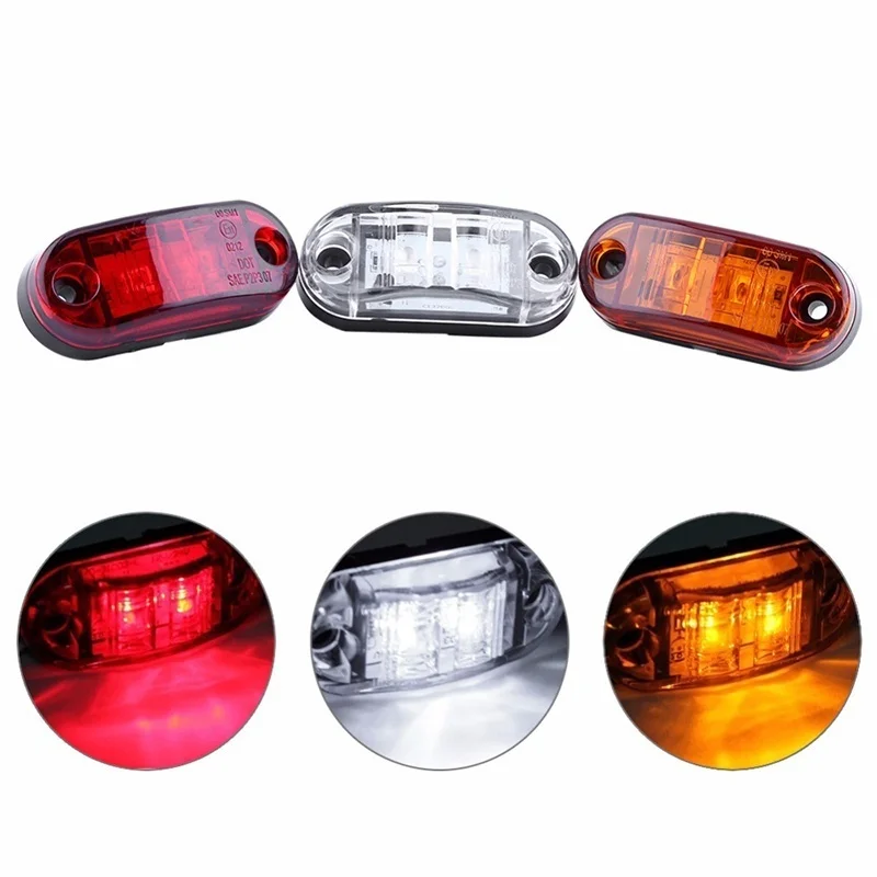 1pc 24v 12v Led Side Marker Lights for Trailer Trucks Caravan Side Clearance Marker Light Lamp Amber Red White 10-30V