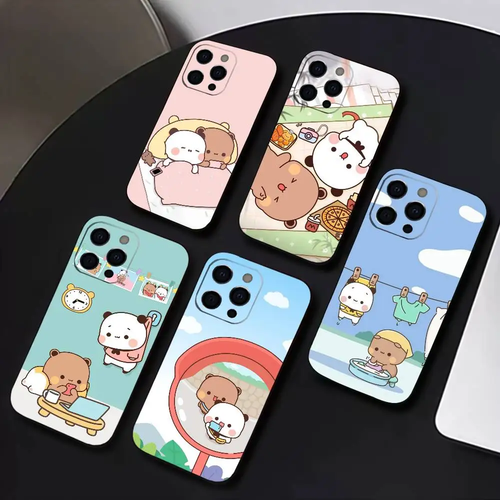 

Cartoon Cute BuBu-DuDu Phone Case For IPhone 17,16,15,14,13,12,11,Plus,Pro,Max,Plus,XS,soft case Black silicone