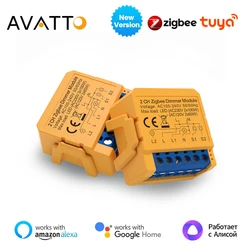 AVATTO Tuya ZigBee Smart Dimmer Switch Module 1/2 Gang Dimmer Light Switch Module APP Remote Control Work With Alexa Google Home