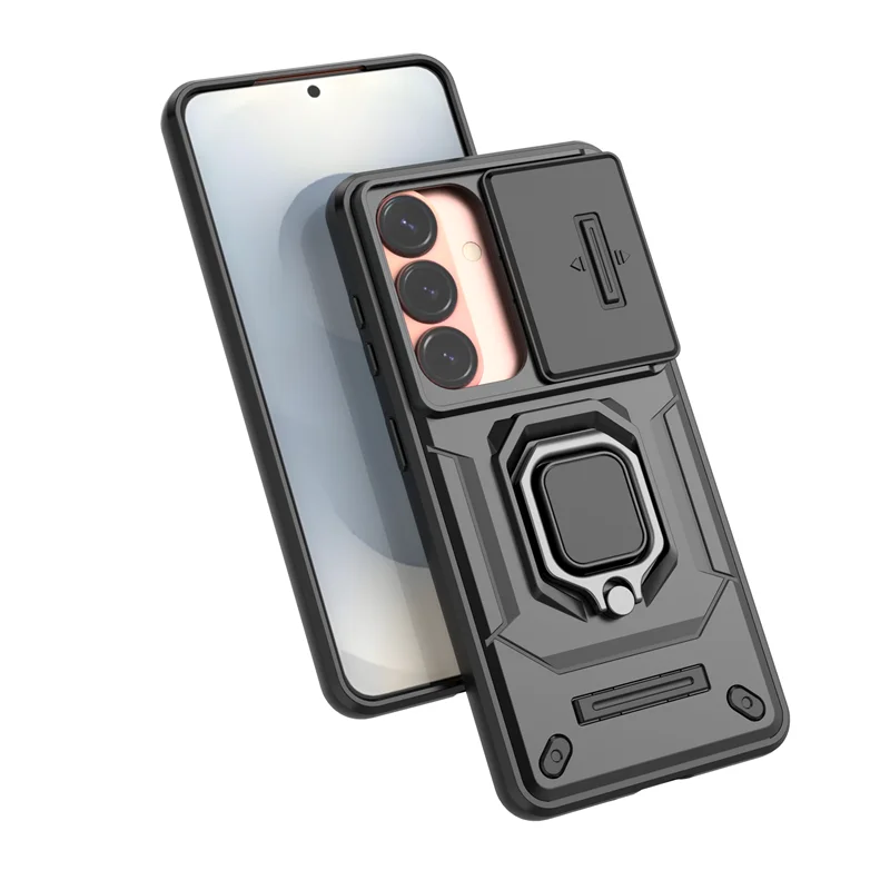 For Samsung Galaxy S26 Case Slide Window Cover Samsung Galaxy S26+Plus Fundas Coque Battle Ring Holder Phone Case For Galaxy S26