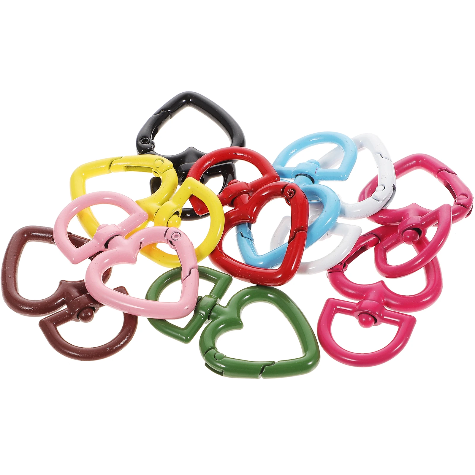 

10 Pcs Heart Shaped Zinc Alloy Clasps for Keychains Necklace DIY Crafting Stable Durable Practical Travel Accessories Jewelry