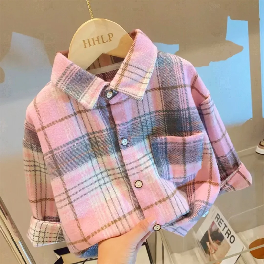 

Новинка 2025, осенняя детская рубашка в стиле ретро, корейское издание, мужская и женская рубашка поло, детская одежда в западном стиле, цельная прическа