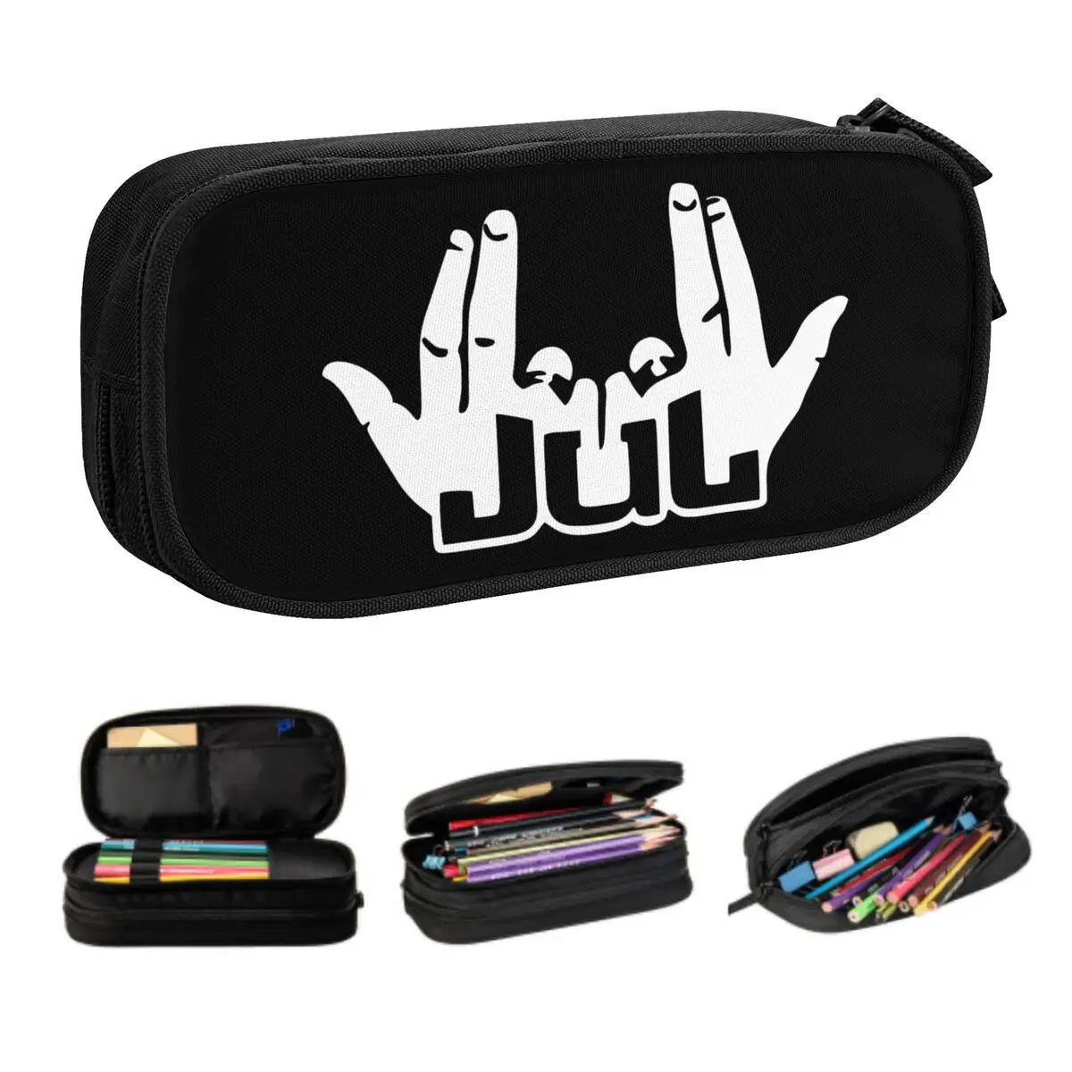 Custom Korean Rapper Music Jul Pencil Cases for Boys Gilrs Large Capacity Pen Box Bag School Supplies