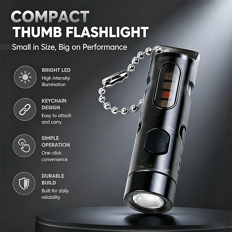 Mini Keychain Flashlight Pocket LED Torch with UV & Red‑Blue Warning Light Waterproof Portable Small Flashlight for Outdoor