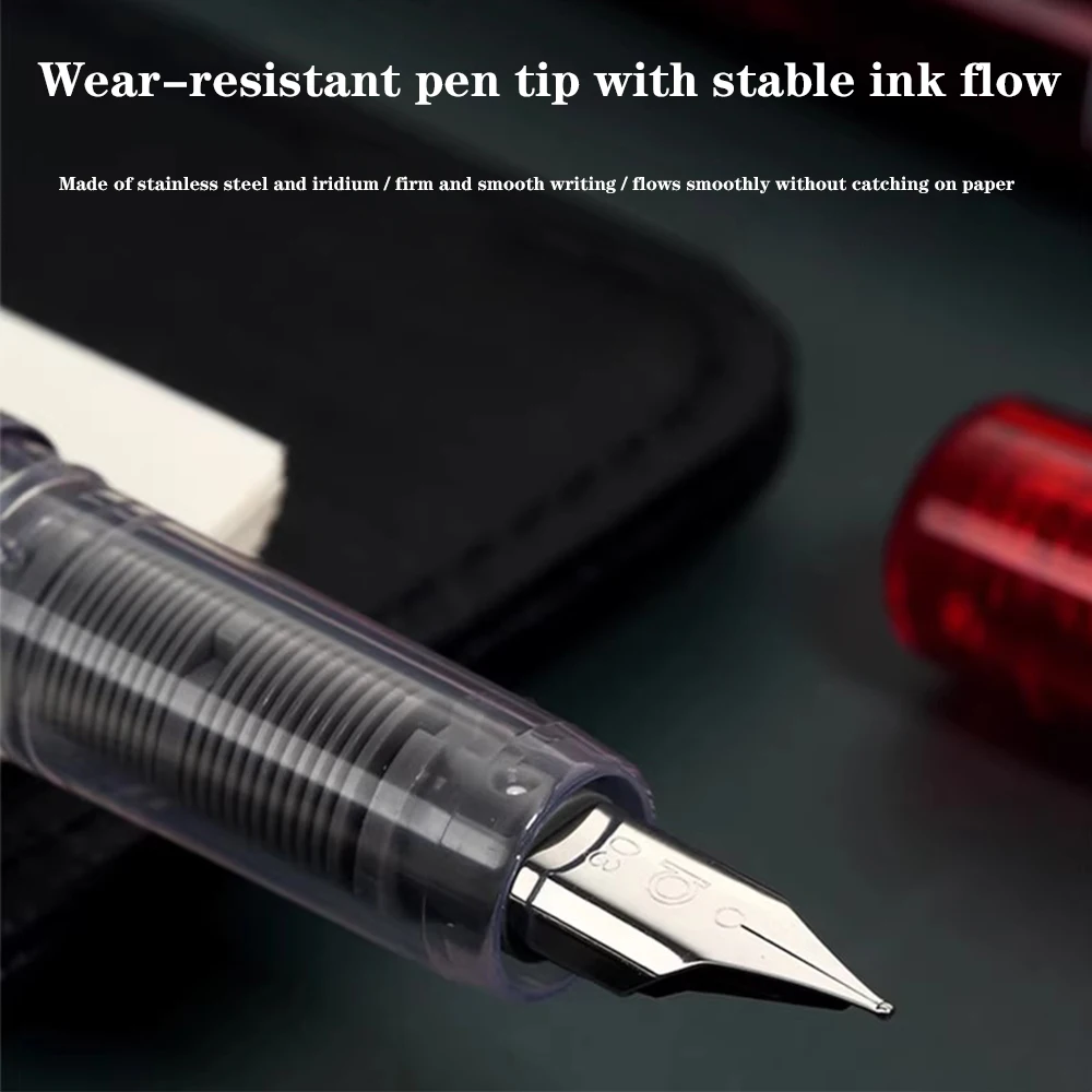 New PPF-800 Fountain Pen Set for Students, Practice Calligraphy, Transparent Demonstration Ink Cartridge Pen Stationery