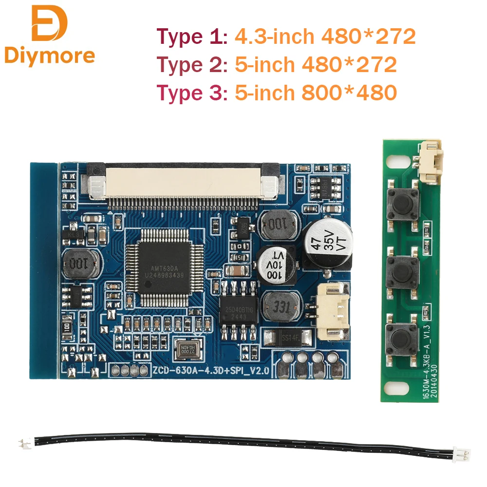 4.3/5-inch LCD Monitor Driver Board Module Kit Display Motherboard for Car Audio Video Digital Photo Frame Multifunction Display