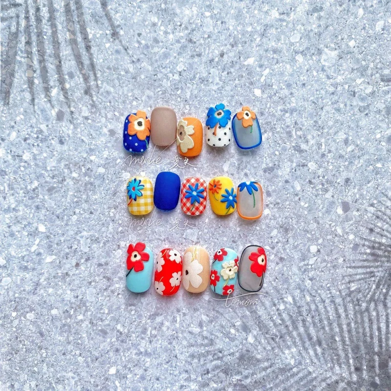 [Meow.Sensei] Relief Ms218 Non-Lost Cooperation nail Stickers Romantic South French Ornamental Flower Ornament