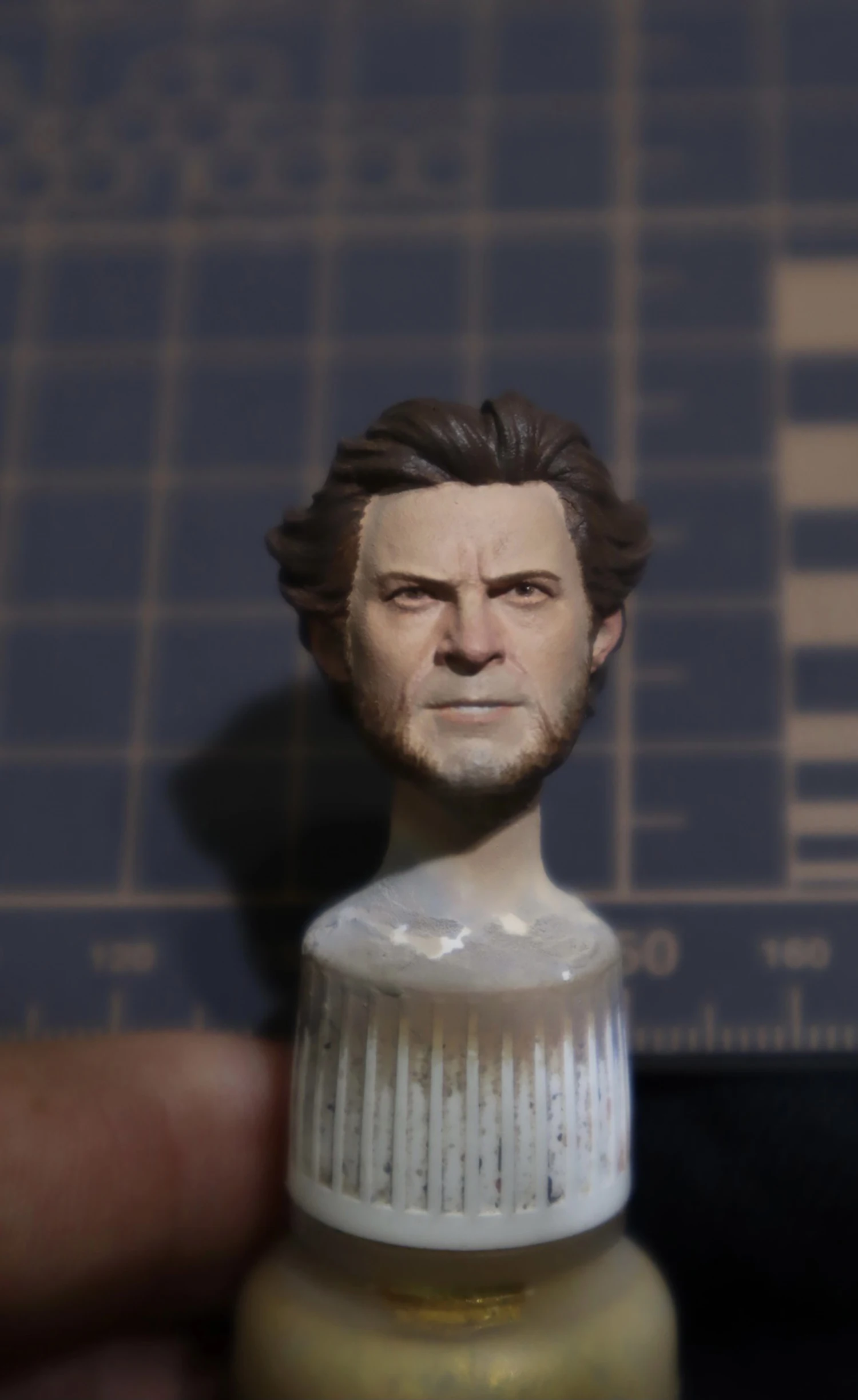 

1/12 Scale Painted Young Hugh Jackman Logan Head Carving Sculpt Model Toys