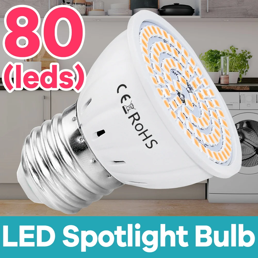 Lâmpada LED GU10 MR16 E27 E14 GU5.3, Lâmpada Spot 110V 220V, Substituta de Lâmpada Halógena para Iluminação Direcionada em Casa