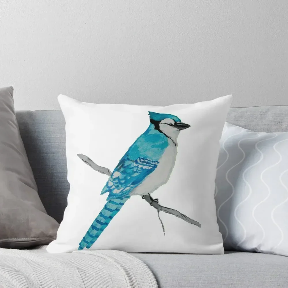 Watercolor Bluejay Throw Pillow christmas pillow case Sofa Covers pillow