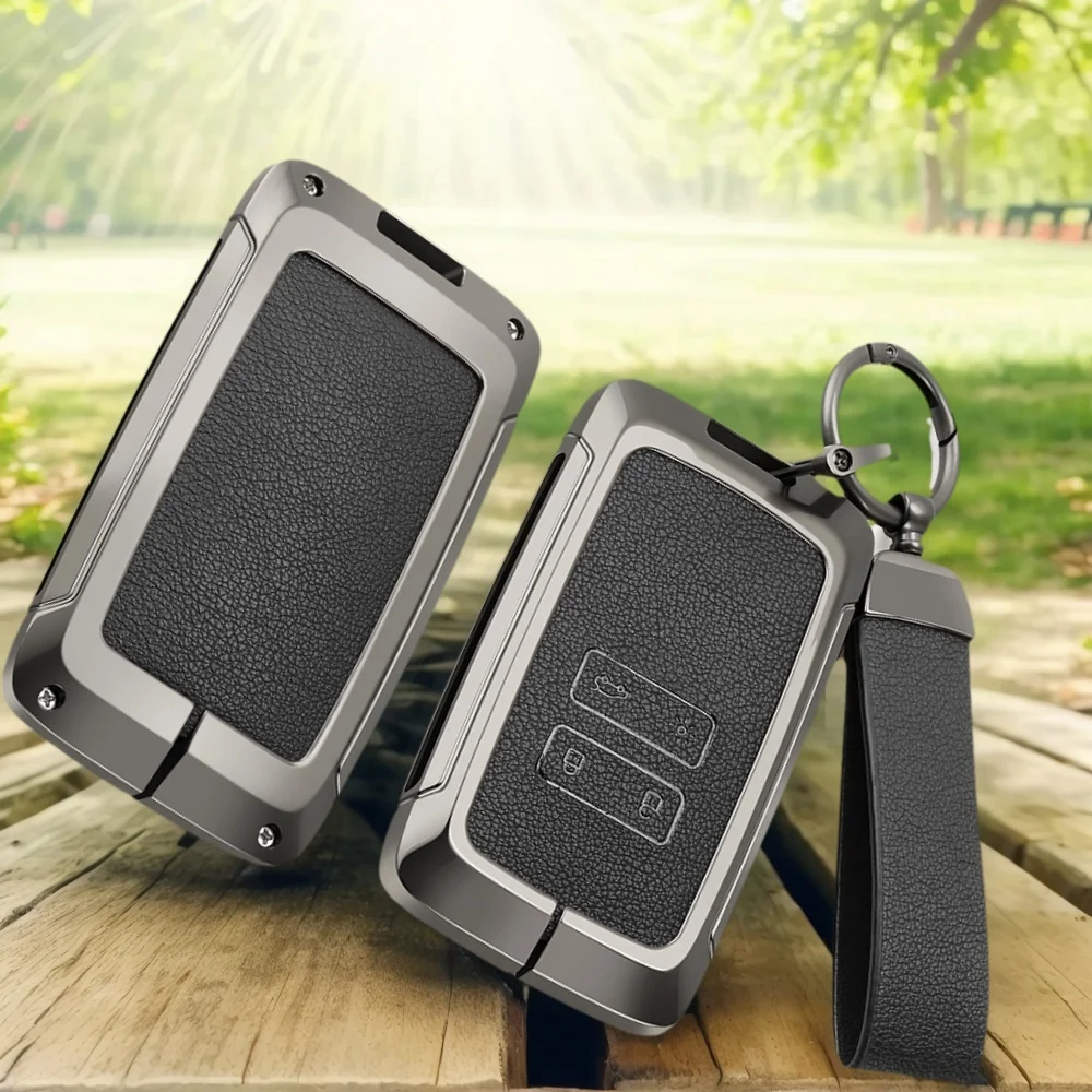Funda de llave de coche de aleación de Zinc para Renault Captur Koleos Kadjar Zoe Arkana Espace Clio Megane Grand Scenic Sandero Dacia Duster Card