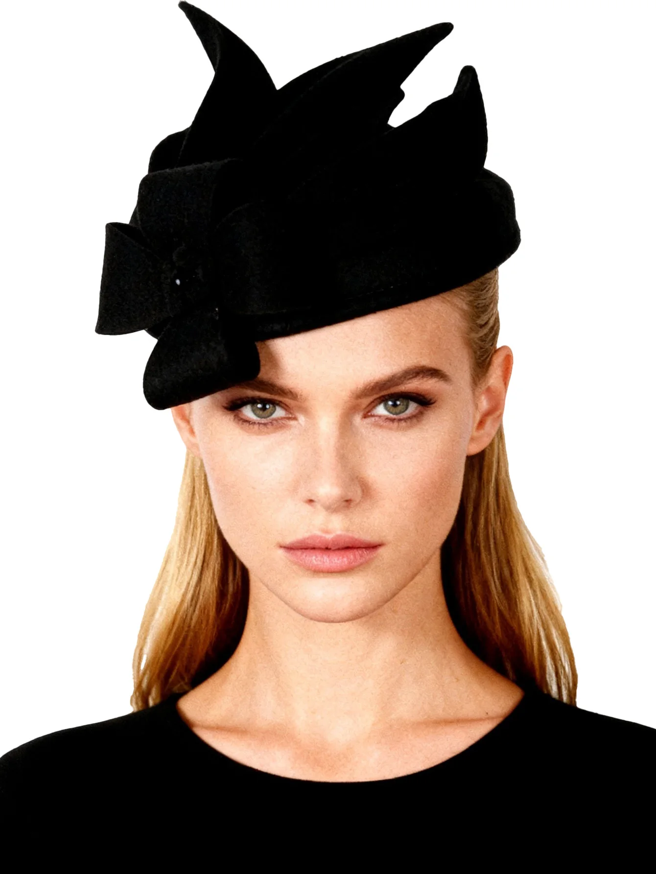 FS Wool Felt Fascinators Hats For Women Elegant Flower Black Pillbox Hat Vintage Wedding Dress Fedoras Church Ladies Formal Caps