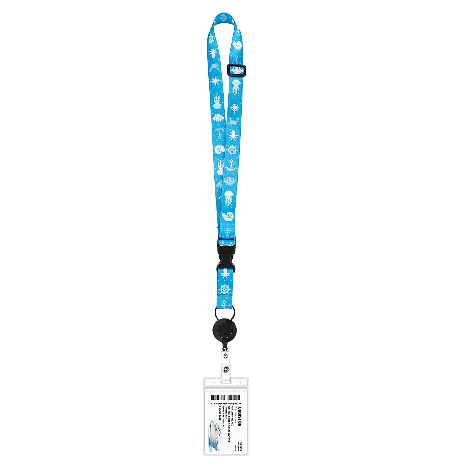 Retractable Cruise Lanyard For Ship Cards, Waterproof Lanyards For Cruise Ship Cards With ID Holder