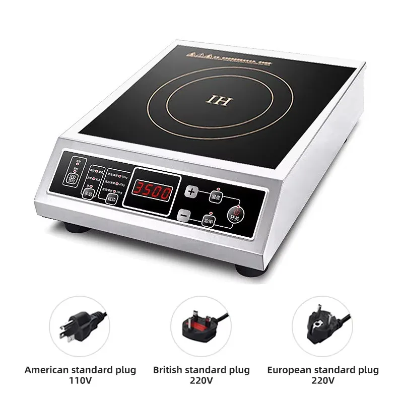 

Frying Flat Commercial Induction Cooker Household Kitchen Use High Power Electric Stainless Steel Waterproof Toughened Glass