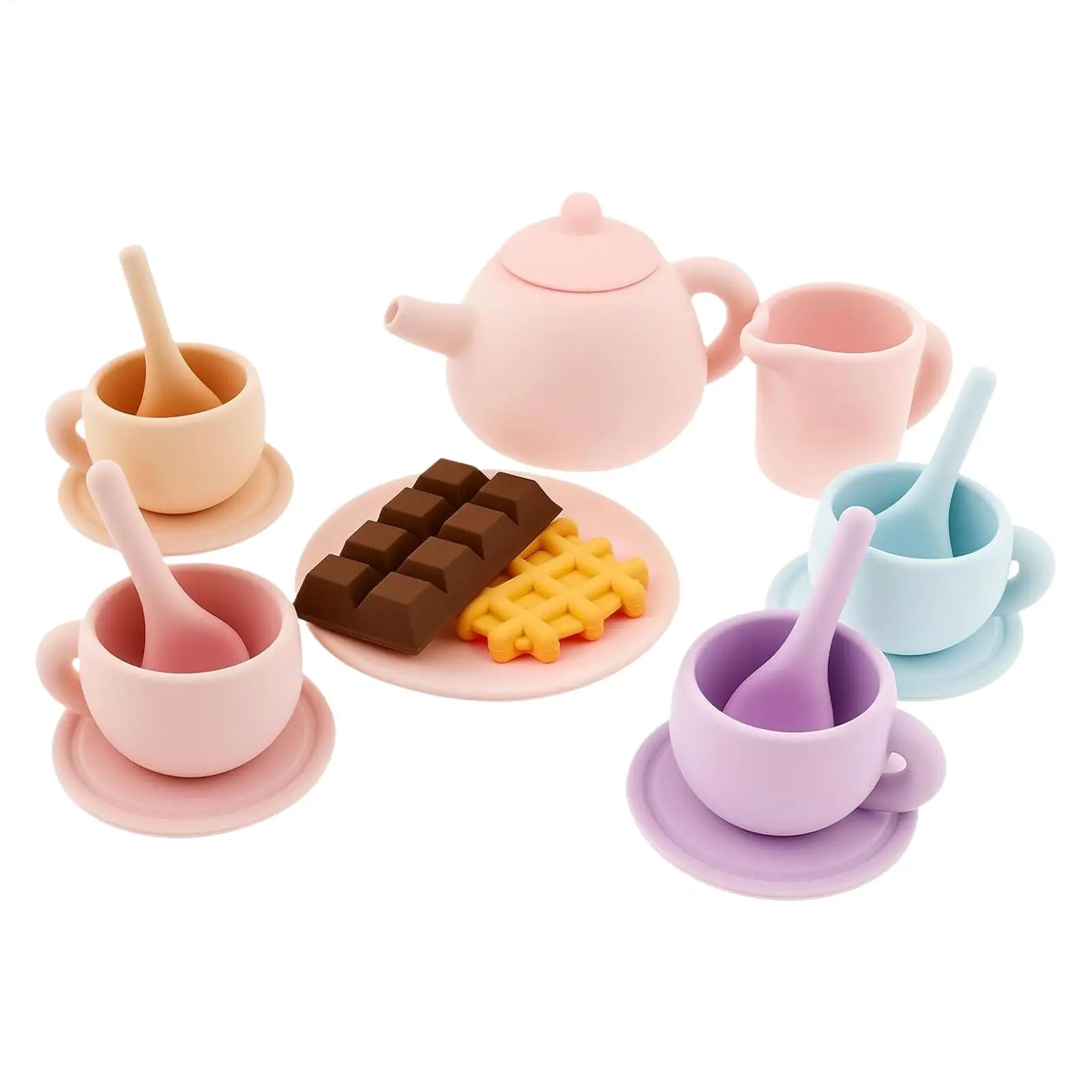 Kinderen Siliconen Peuter Speelgoed Theekop Set Educatief Rollenspel Voor Meisjes Jongens Geschenken Siliconen BPA Gratis Voor Kinderkeuken