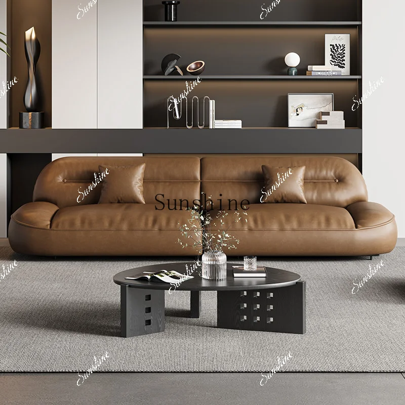Light luxury high-end leather sofa reception lounge area office