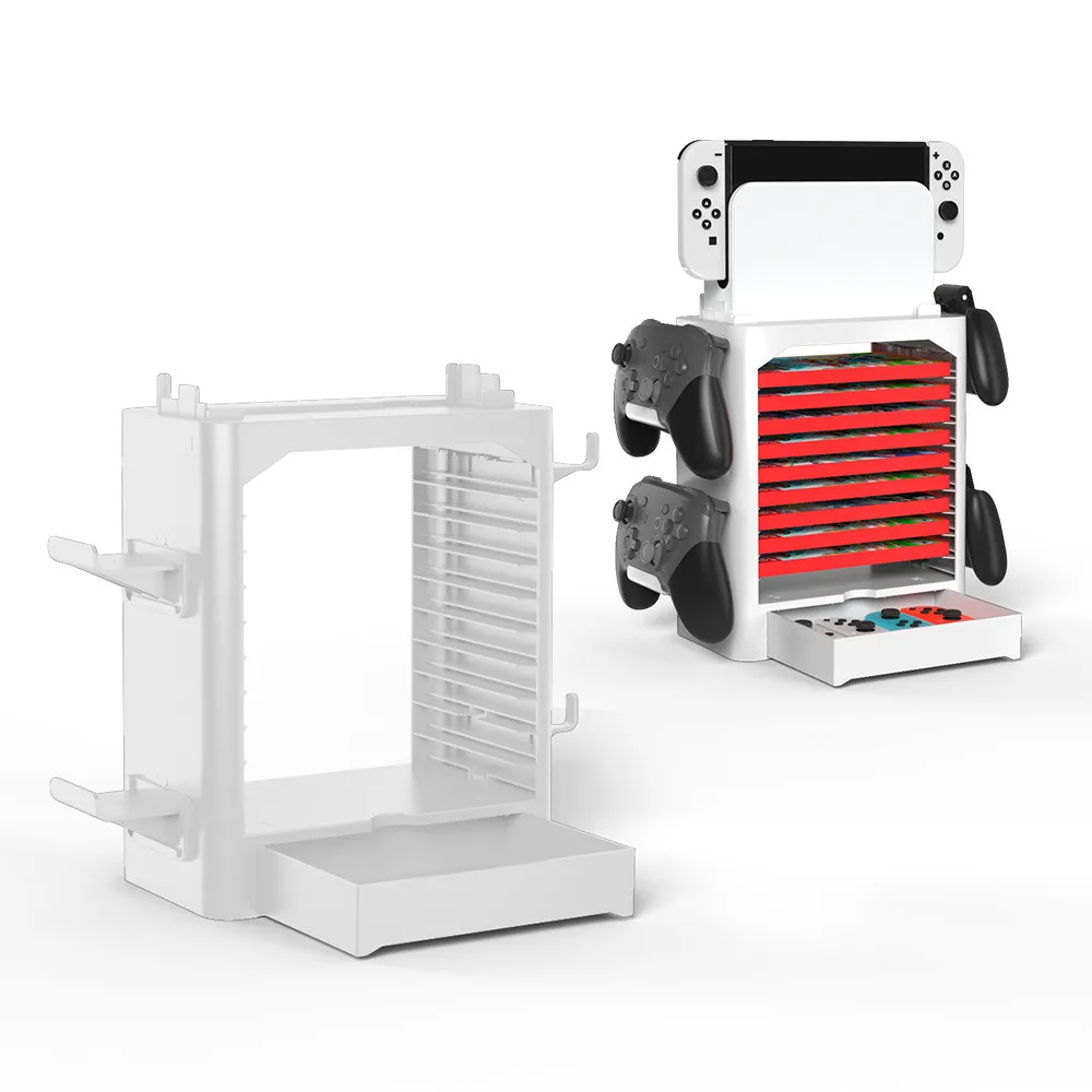 Game Storage Tower for Nintendo Switch - Game Disk Rack and Controller Organizer Compatible with Nintendo Switch and Accessories