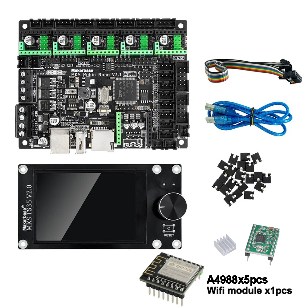 Makerbase MKS Robin Nano V3.1 Control Board 3D Printer Motherboard TS35 TFT Touch Screen/WIFI Module Suitable for A4988 TMC2209 image 3