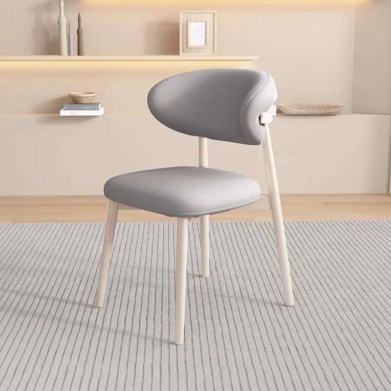 

Modern Simple Nordic Dining Chair Home Backrest Light Luxury PU Leather Dining Chairs Restaurant Chair Living Room Furniture