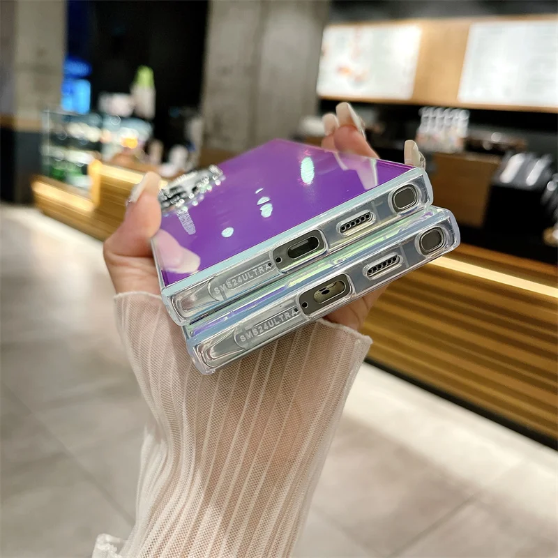 تألق الليزر IMD لامعة قضية الهاتف لسامسونج S23 + S24 زائد S25Ultra S22U غطاء كامل نحيل شل حماية الجسم #5