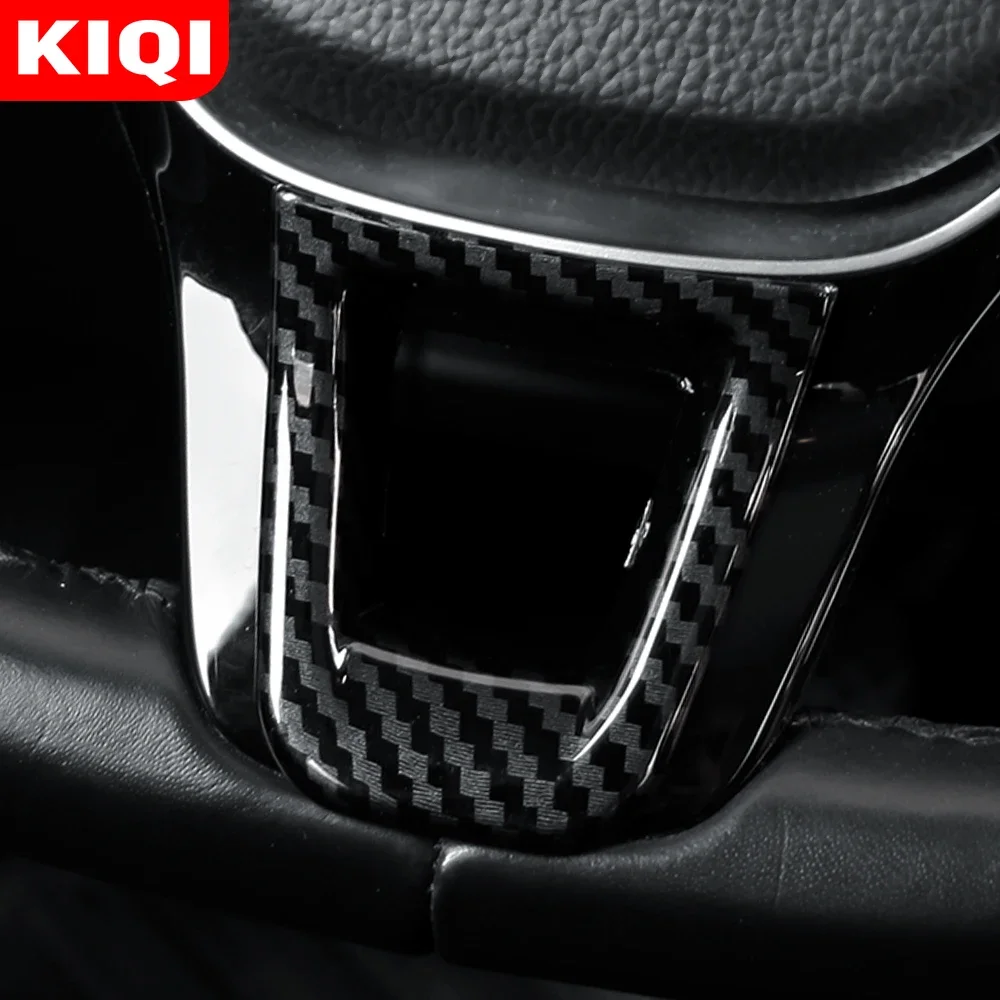 KIQI Car Steering Wheel Decoration Cover Trim Sticker for Volkswagen VW Caddy Touran Multivan Caravelle Amarok Accessories