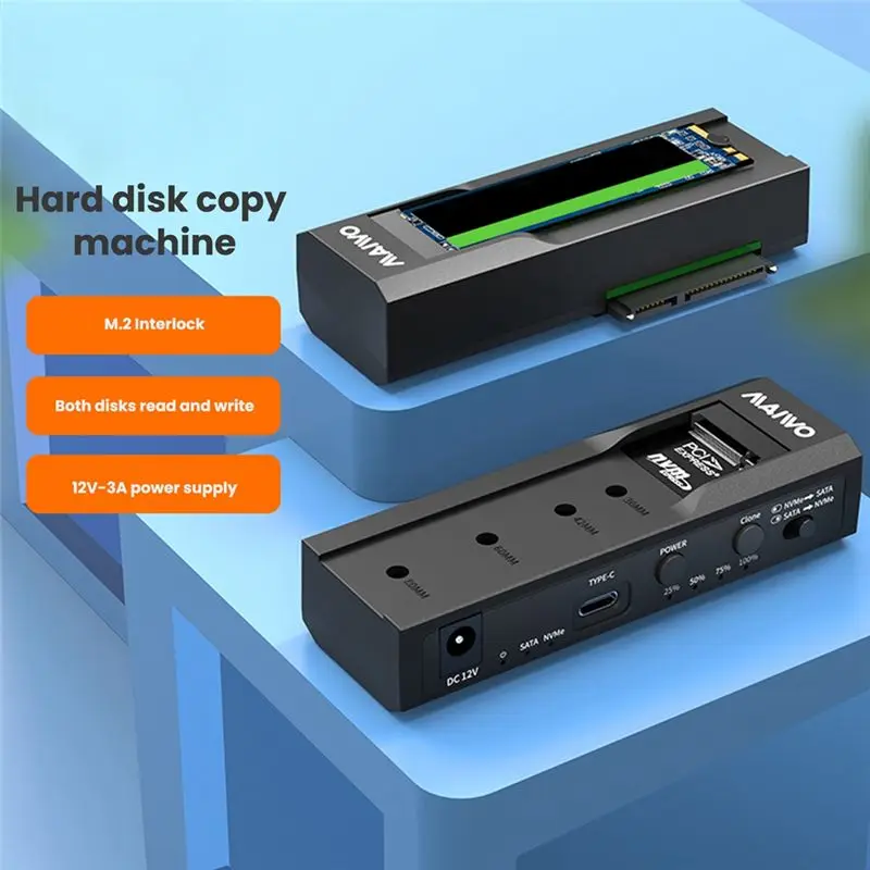 

Док-станция BAAE MAIWO с двумя отсеками для M.2 NVMe и SATA HDD, Type-C, 3,5 дюйма, с функцией клонирования, вилка EU