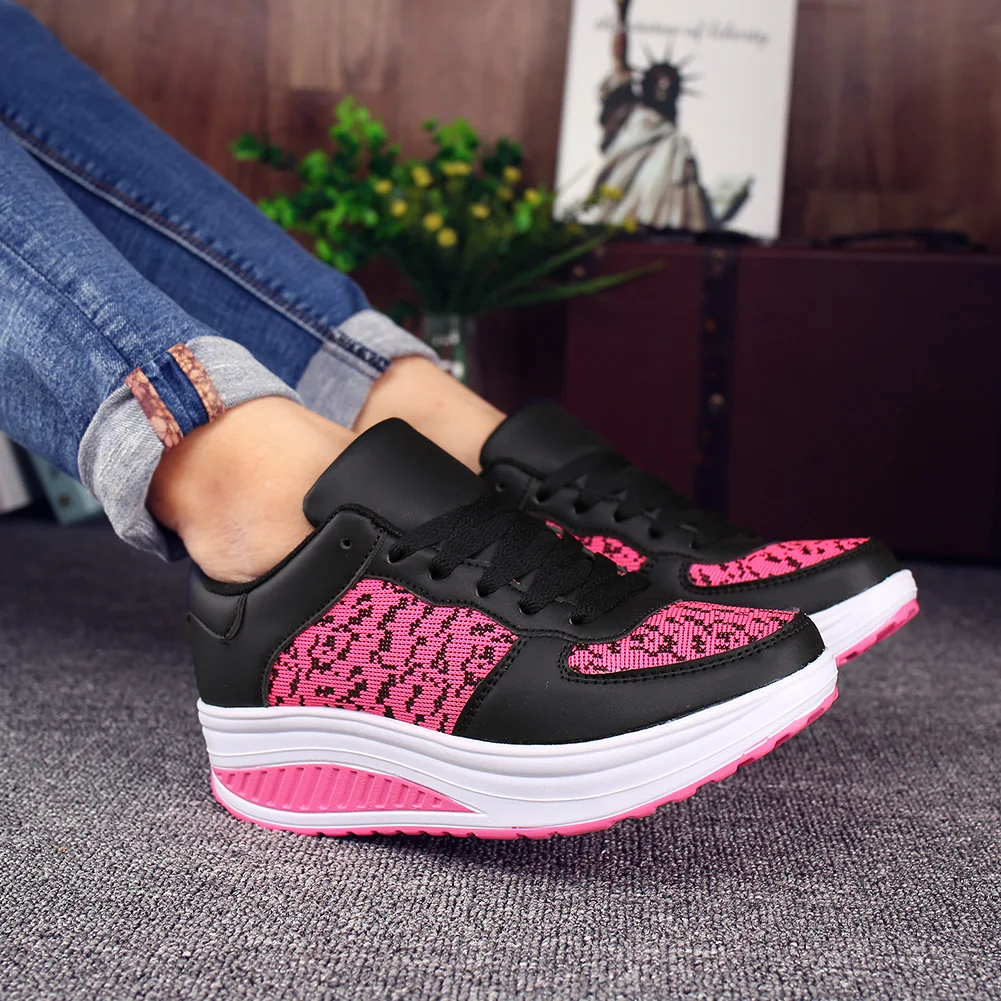 

2024 Running Walking Shoes Breathable Vulcanize Shoes Waterproof Wedges Platform Woman Sneaker Leather Casual Shoes Zapatos Muje