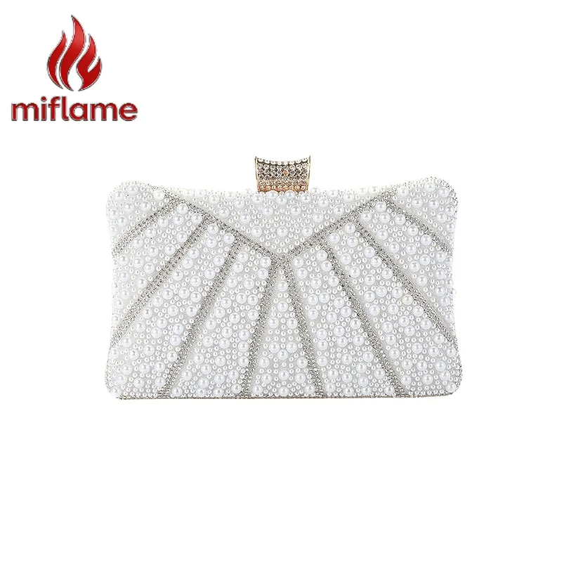 

Luxury Chain Shoulder Bag Purse for Women Pearl Decor Evening Clutch Holds Phone Cosmetics Elegant Simple Date Party Mini