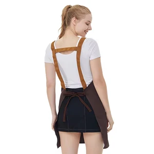 Kitchen Apron Repellent Water with Pockets, Pinfore Unisex, Work Cleaning, Waiter Restaurant, Florist, Bubble Tea Shop 8 Main Sales Uniform Kitchen - №7