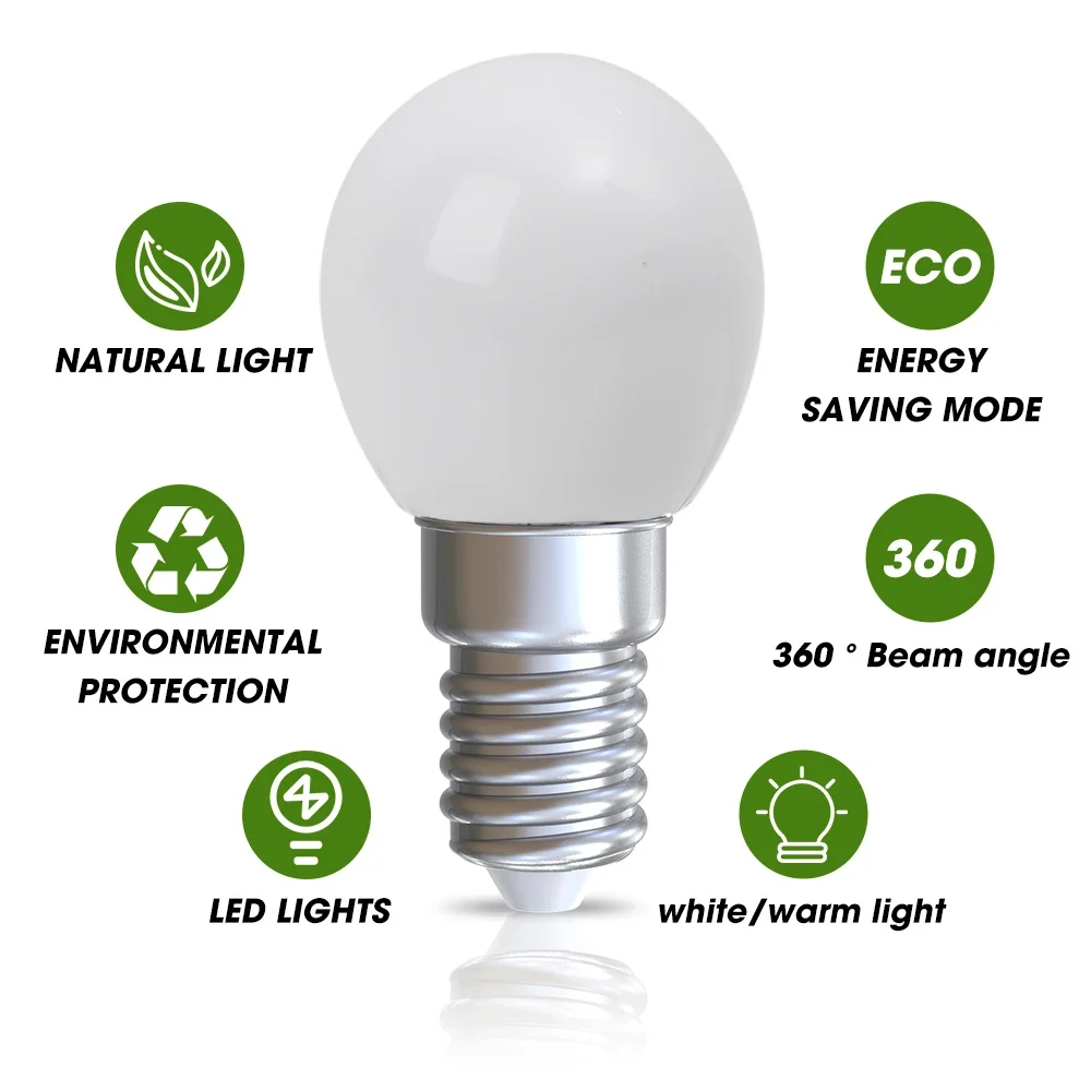 1/2/4PCS LED Bulbs E14 E12 Refrigerator Lamp Mini Night Light Bulb Replacement Halogen Screw Bulb for Refrige Display Cabinets