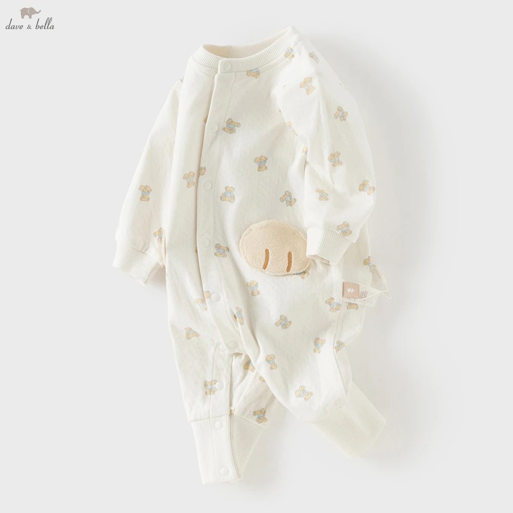 

Комбинезон Dave Bella Spring с длинным рукавом для мальчиков, с мультяшным принтом, хлопковый, для новорожденных, праздничная одежда DB1260851