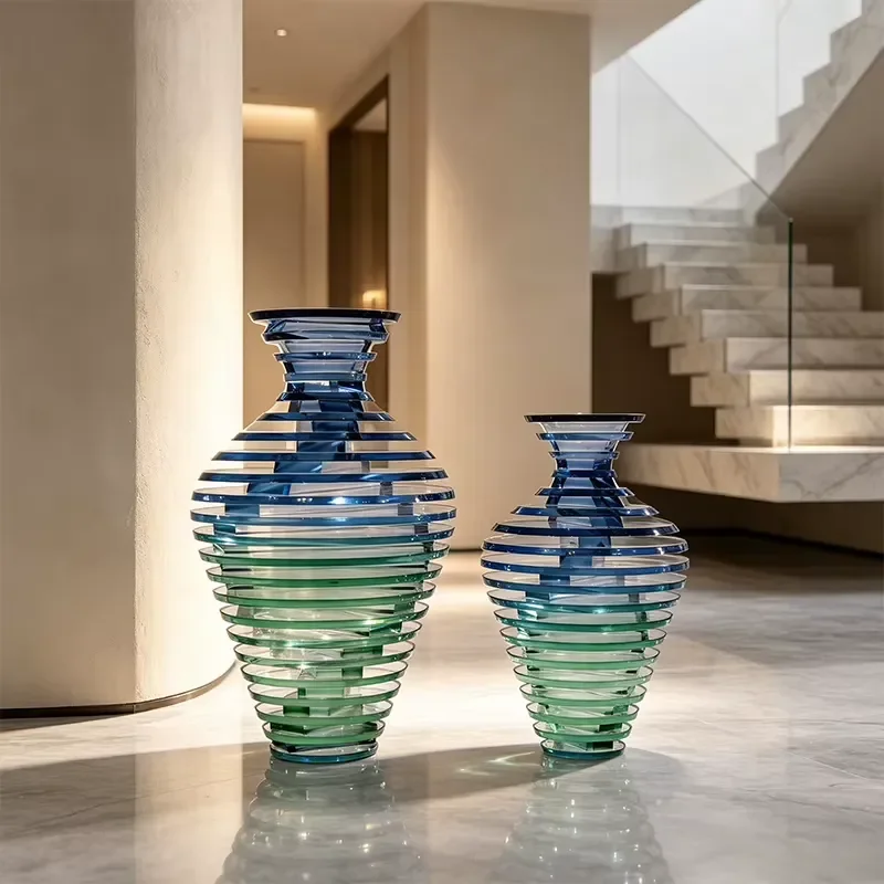 Modern Gradient Resin Tree Vase Set 2 Piece Stacking Art Decor Home Office Customized OEM Design Factory Direct Sale Unique