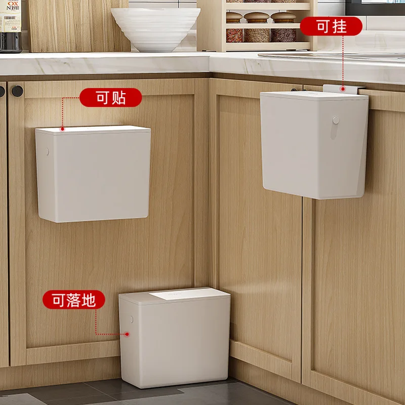 6L Hanging Trash Can for Kitchen Large Capacity Kitchen Recycling Garbage Basket Bathroom Wall Mounted Trash Bin with Lid