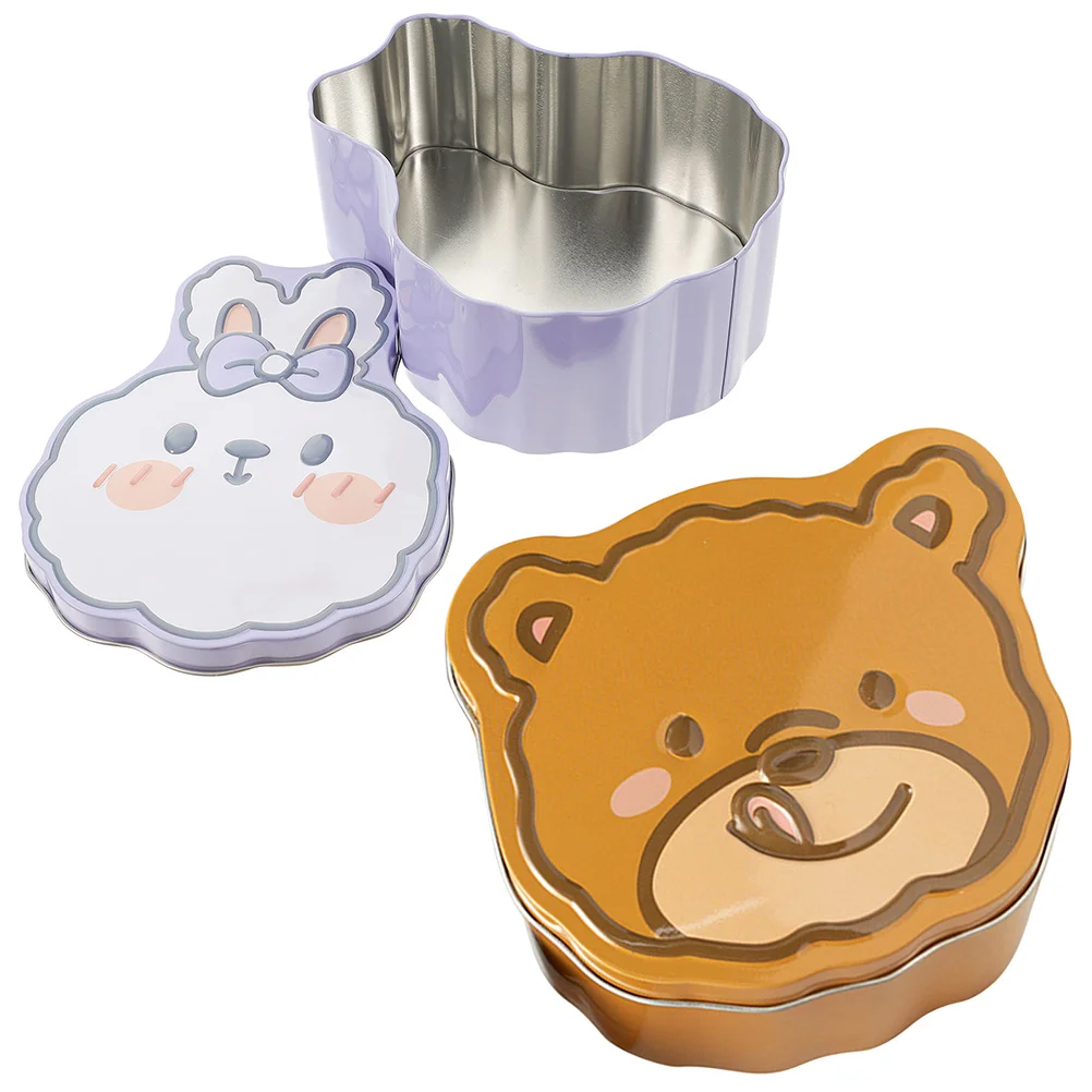 2 Pcs Candy Box Christmas Cookie Tins Cookies Boxes Small for Jar Tinplate Jars with Lids Gift Giving