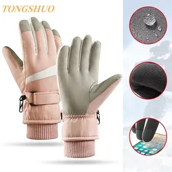 Winter Ski Gloves Thermal  Waterproof  Non-slip TouchScreen  Motorcycle Black Snowboard 스키 Skiing Warm Gloves Men Women