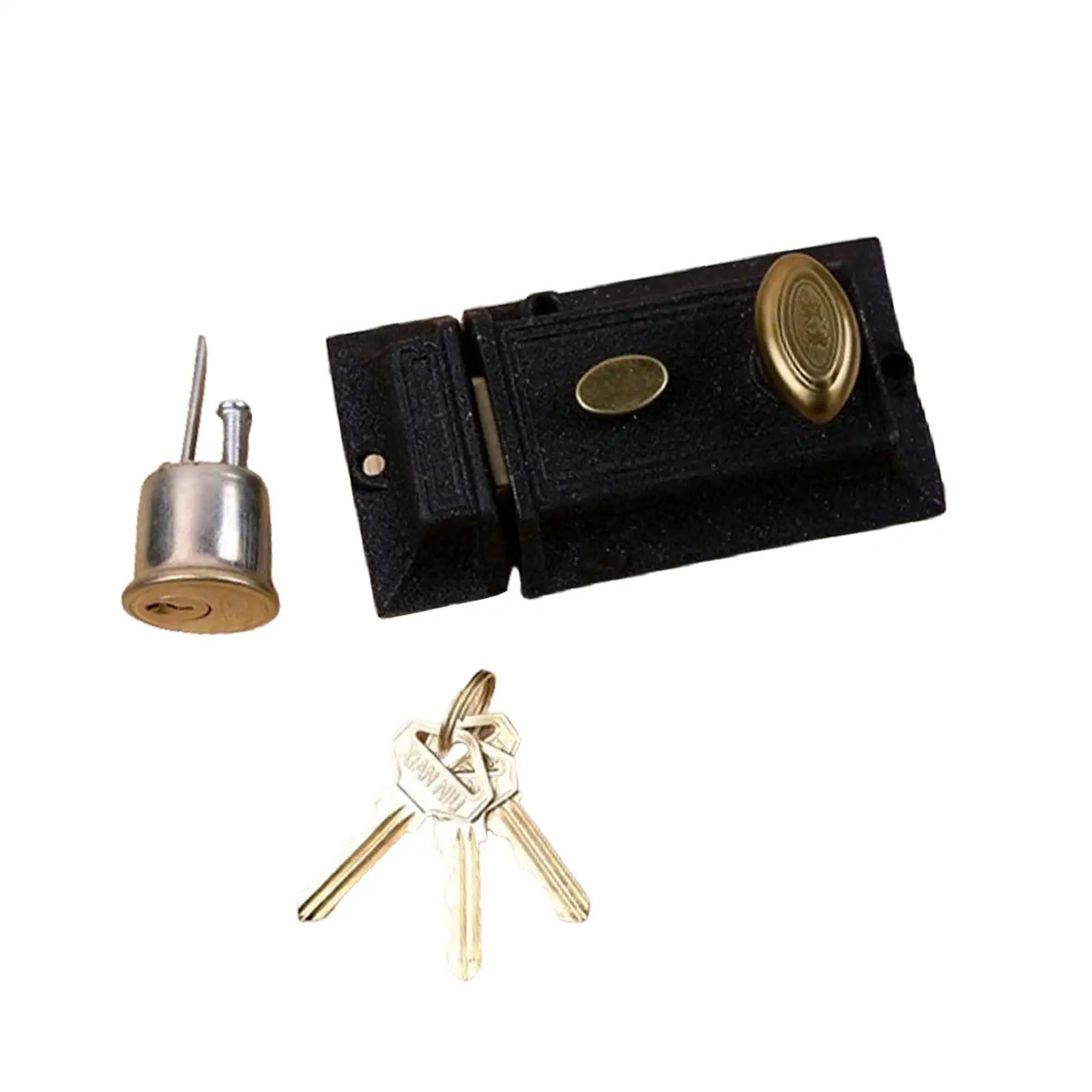 Easy Installation Night Latch Door Lock Sturdy Copper Rim Deadbolt for Home Improvement Security Gate