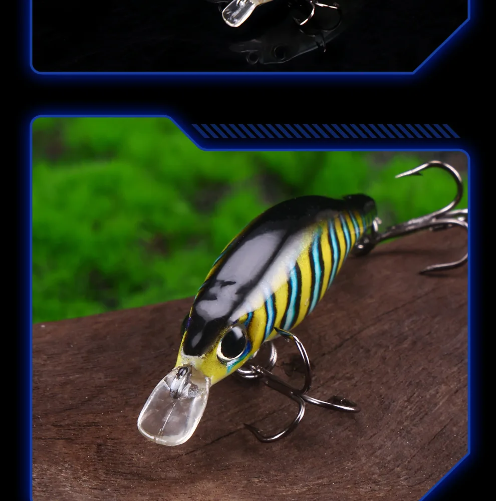 Angelköder, 4,5 cm, 2,6 g, schwimmend, Z-Schwimmtyp, Minnow, 3D-Druck, Kunstköder, Mikro, kleiner Fisch, 1 Stück, Ausverkauf – Detail 11