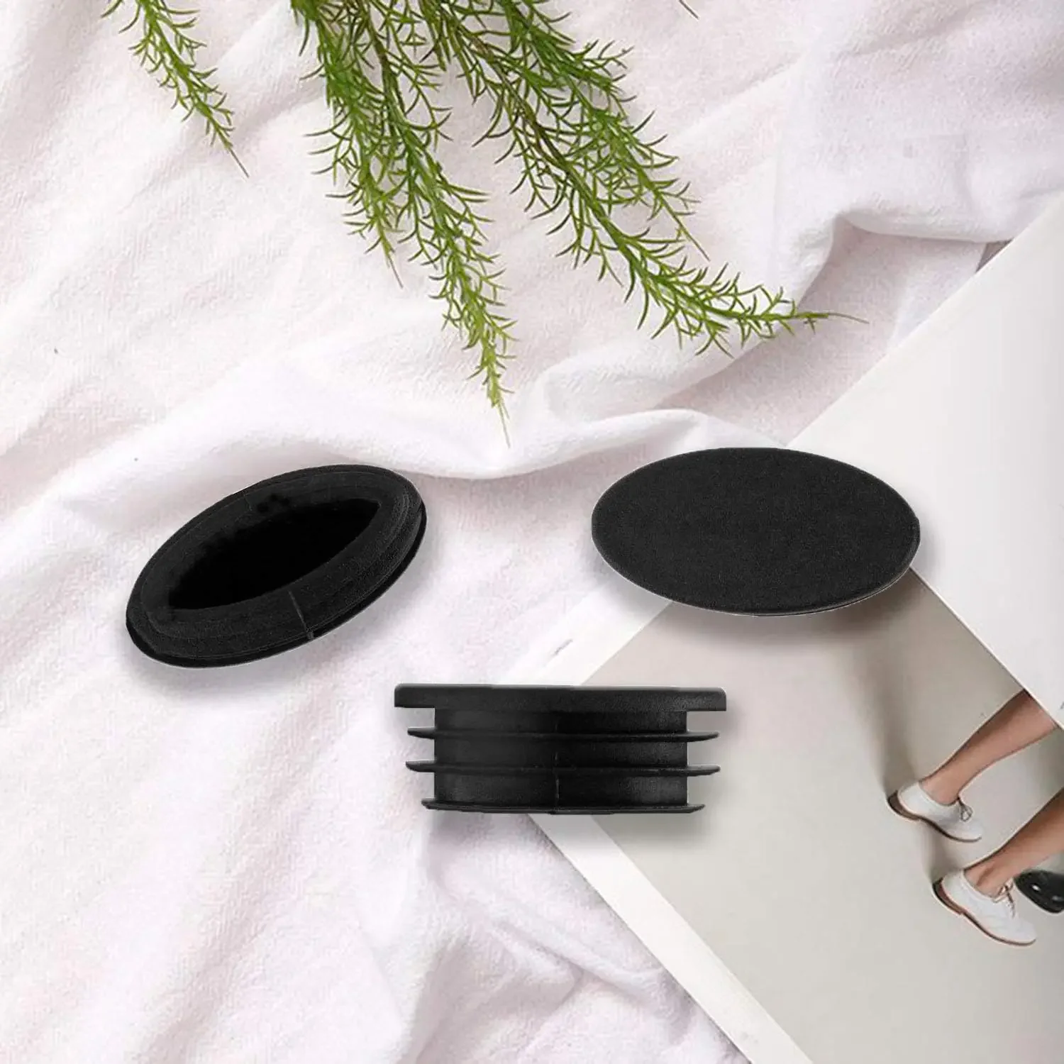 50/100pcs Oval Chair End Caps Tubing Plug Cap Furniture Oval Pads Silicone Chair Leg Cap for Desk Protector Leveling Feet System