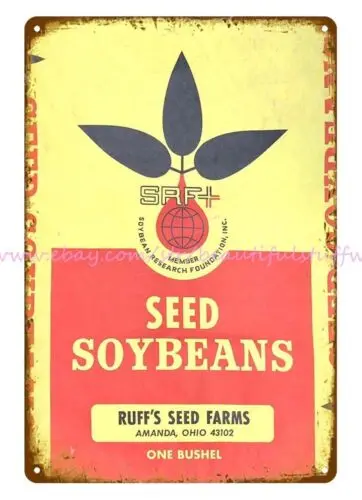 1970 RUFF's SEED FARM HYBRID CORN metal tin sign garage decor cottage kitchens