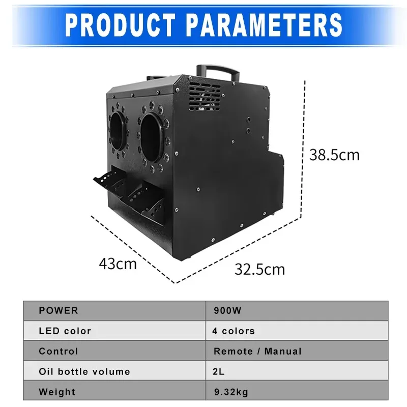 1500W Electric Two Hole Bubble Smoke Machine Remote DMX Control Waterproof LED Smoke Bubbles Machine RGB Party Wedding Disco
